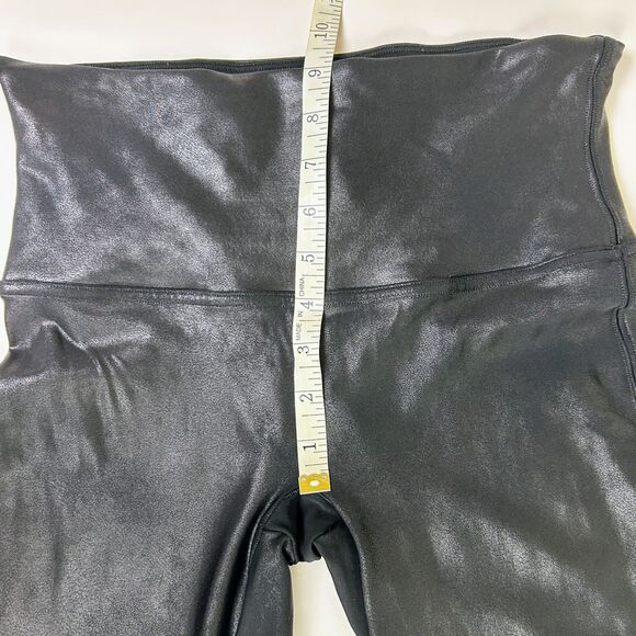 Spanx Shape Liquid Faux Leather Leggings Black Compression Shaping Women's L EUC - Picture 6 of 12